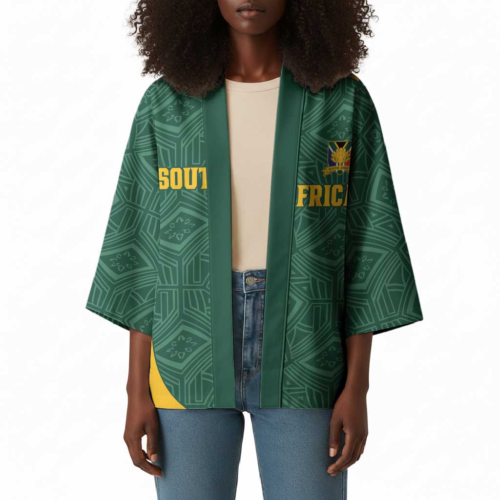 Custom South Africa Soccer Kimono Bafana Bafana Spirit African Pattern - African Pride