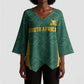 Custom South Africa Soccer Kimono Sleeve Blouse Bafana Bafana Spirit African Pattern - African Pride