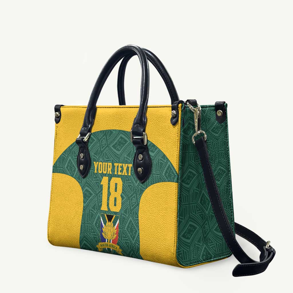 Custom South Africa Soccer Leather Bag Bafana Bafana Spirit African Pattern - African Pride
