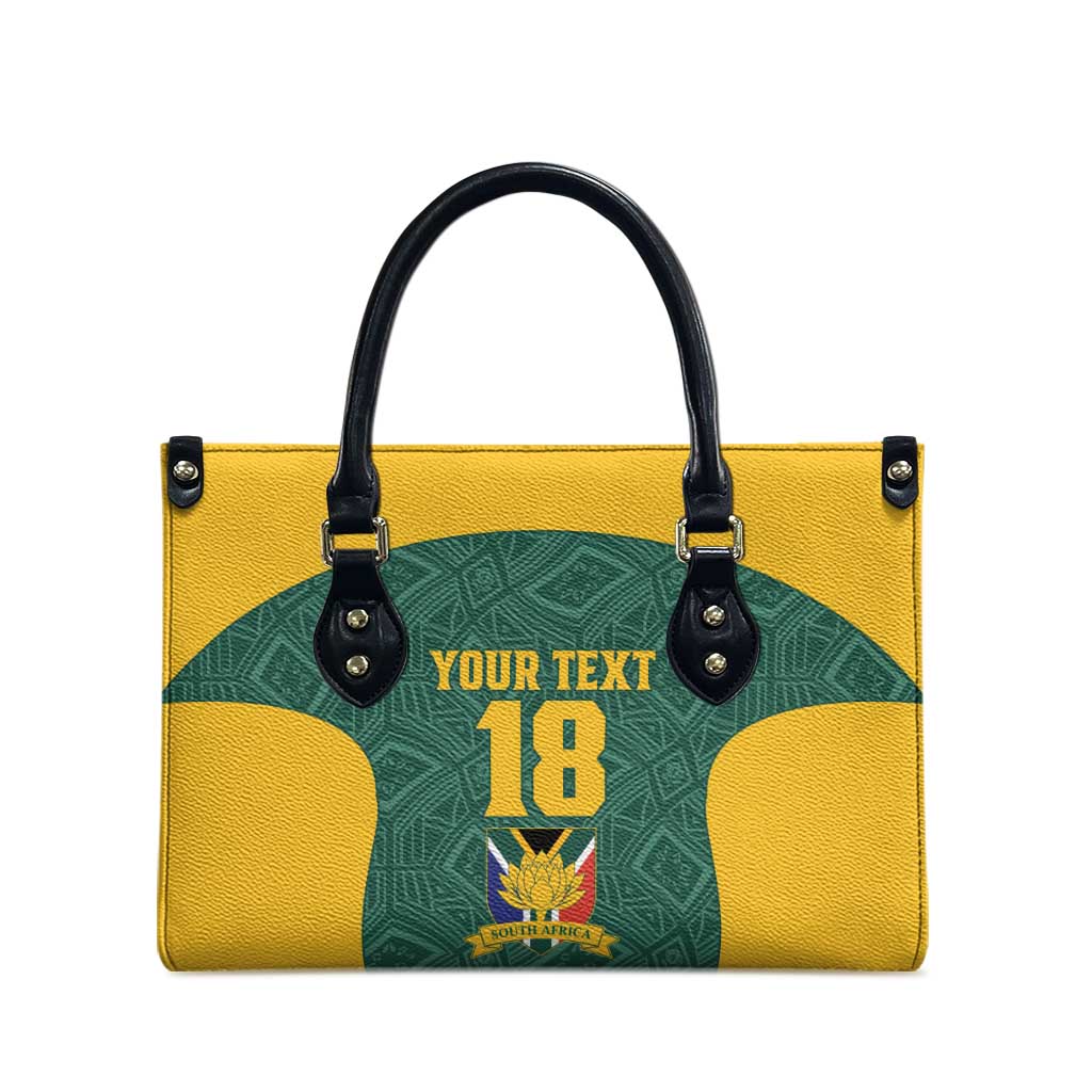 Custom South Africa Soccer Leather Bag Bafana Bafana Spirit African Pattern - African Pride