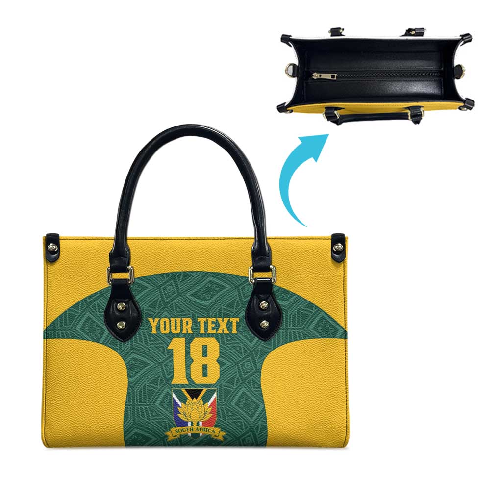 Custom South Africa Soccer Leather Bag Bafana Bafana Spirit African Pattern - African Pride