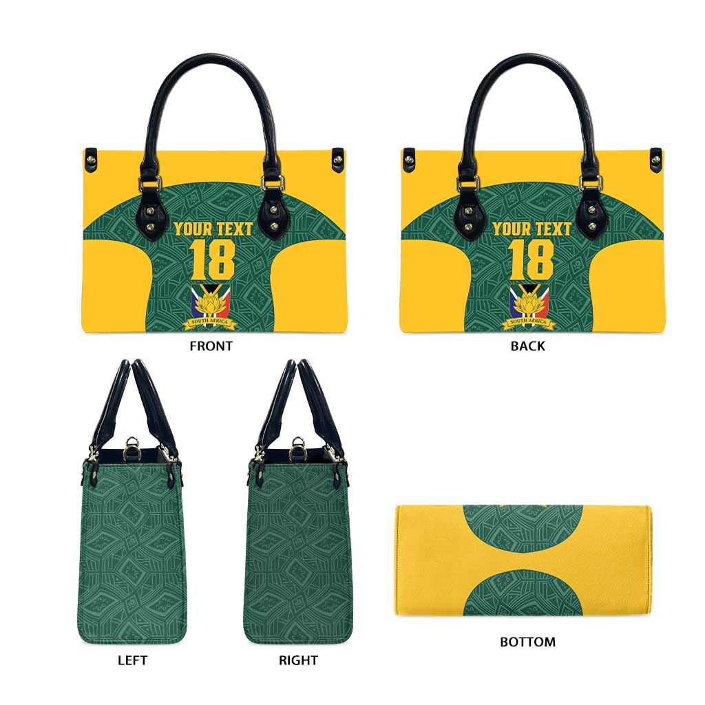 Custom South Africa Soccer Leather Bag Bafana Bafana Spirit African Pattern - African Pride