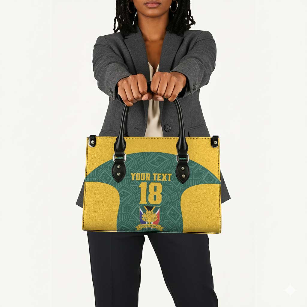 Custom South Africa Soccer Leather Bag Bafana Bafana Spirit African Pattern - African Pride