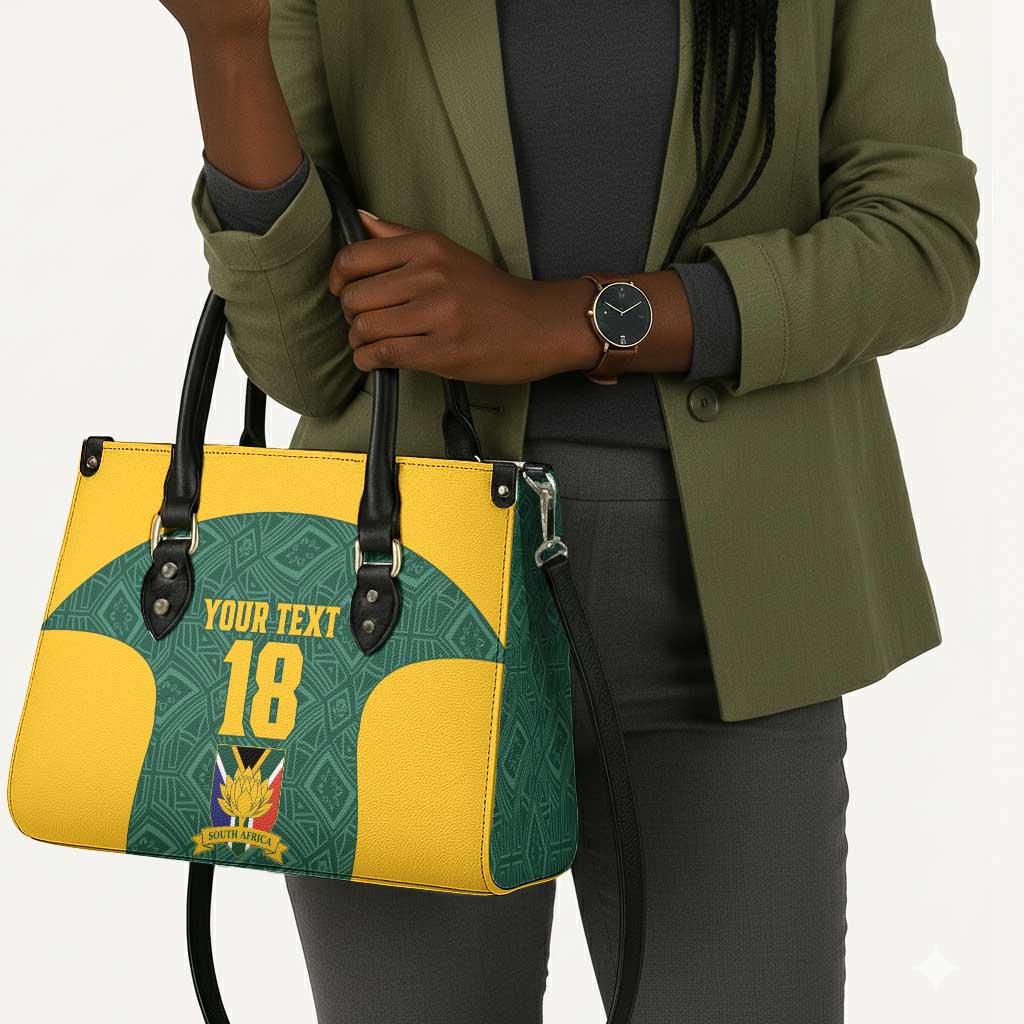 Custom South Africa Soccer Leather Bag Bafana Bafana Spirit African Pattern - African Pride