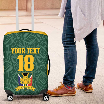 Custom South Africa Soccer Luggage Cover Bafana Bafana Spirit African Pattern - African Pride