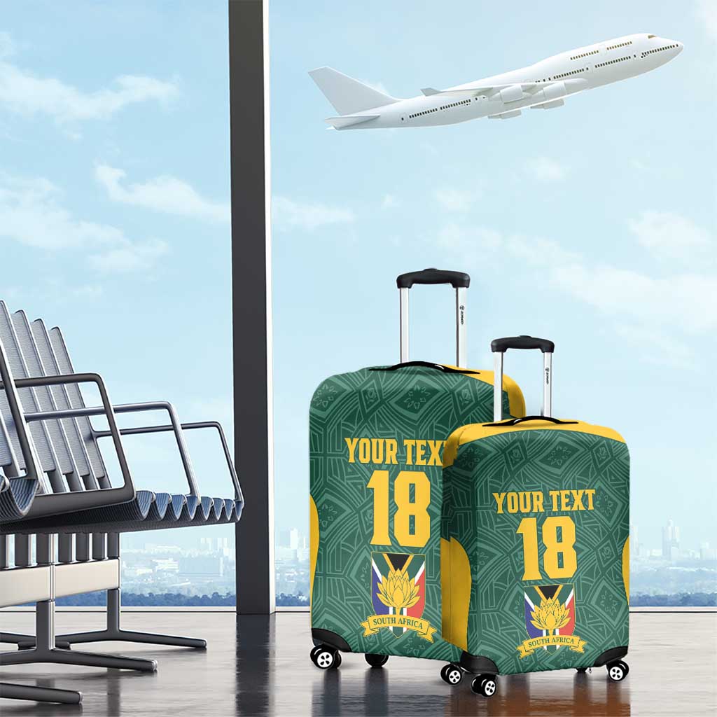 Custom South Africa Soccer Luggage Cover Bafana Bafana Spirit African Pattern - African Pride