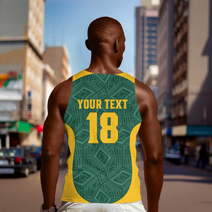 Custom South Africa Soccer Men Tank Top Bafana Bafana Spirit African Pattern - African Pride