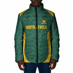Custom South Africa Soccer Padded Jacket Bafana Bafana Spirit African Pattern - African Pride