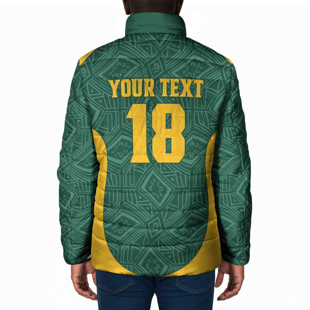 Custom South Africa Soccer Padded Jacket Bafana Bafana Spirit African Pattern - African Pride