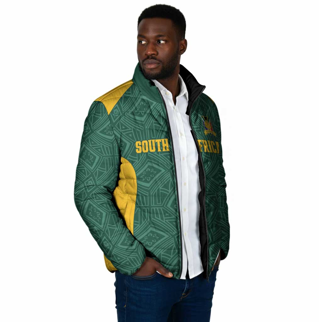 Custom South Africa Soccer Padded Jacket Bafana Bafana Spirit African Pattern - African Pride