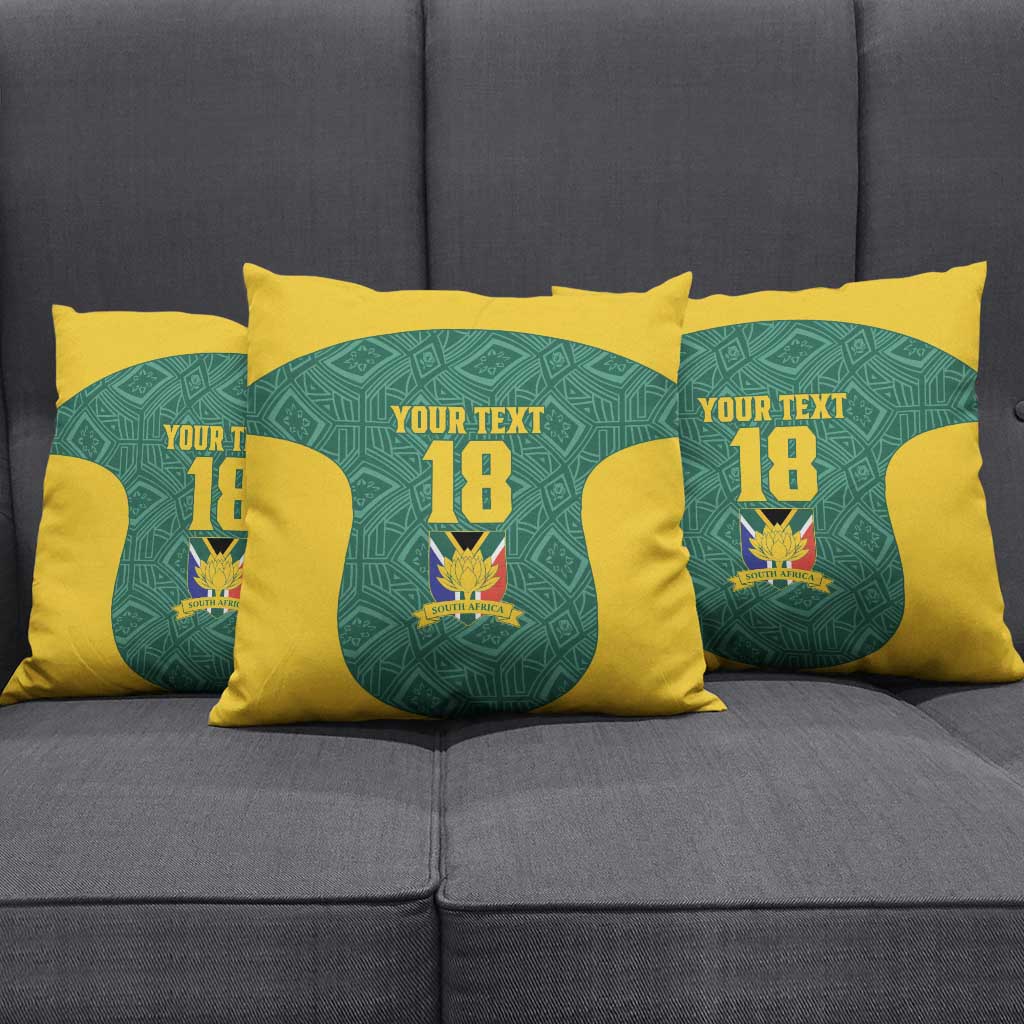 Custom South Africa Soccer Pillow Cover Bafana Bafana Spirit African Pattern - African Pride