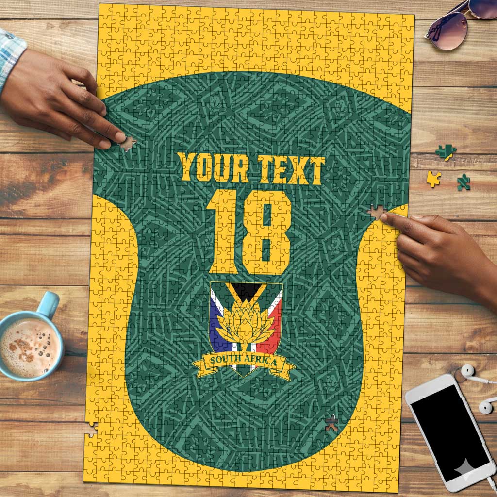 Custom South Africa Soccer Puzzle Bafana Bafana Spirit African Pattern - African Pride