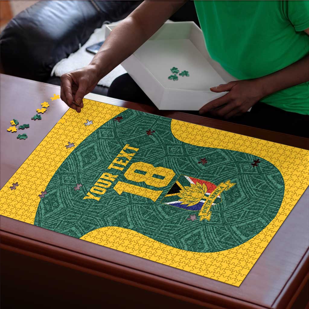 Custom South Africa Soccer Puzzle Bafana Bafana Spirit African Pattern - African Pride