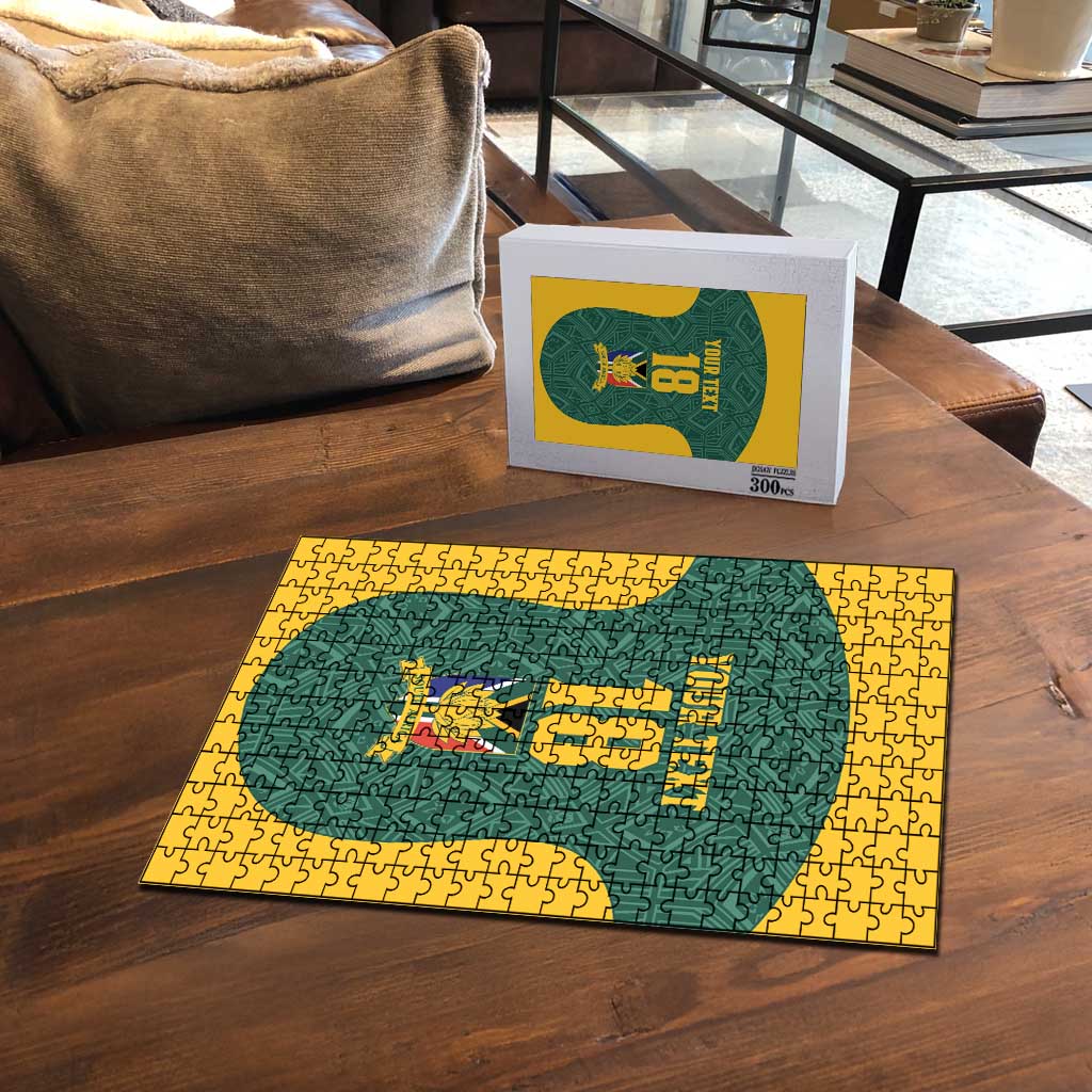 Custom South Africa Soccer Puzzle Bafana Bafana Spirit African Pattern - African Pride