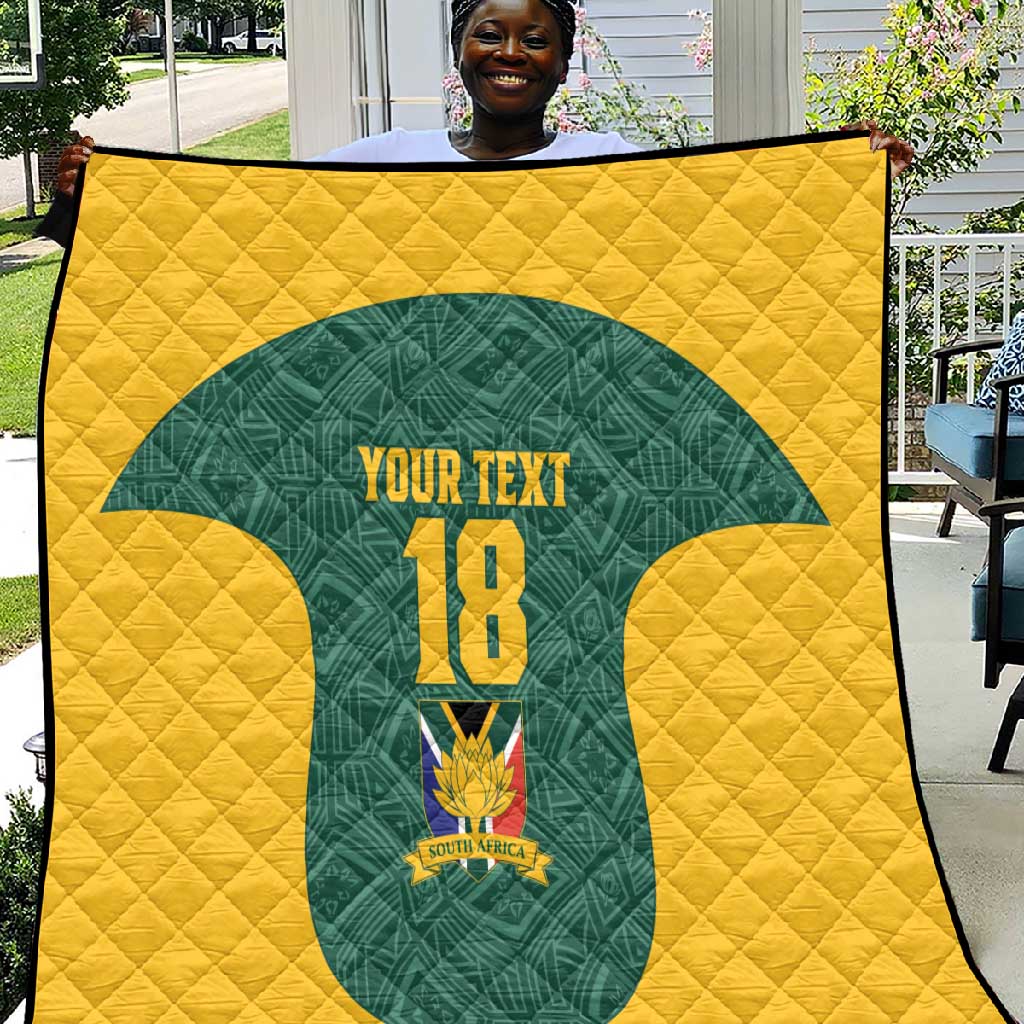 Custom South Africa Soccer Quilt Bafana Bafana Spirit African Pattern - African Pride
