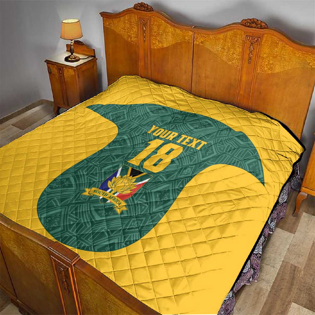 Custom South Africa Soccer Quilt Bafana Bafana Spirit African Pattern - African Pride