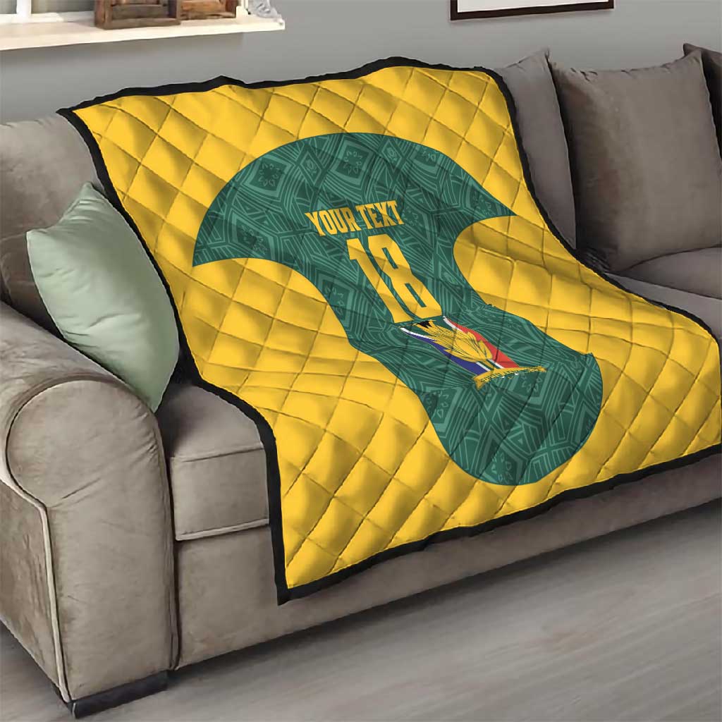 Custom South Africa Soccer Quilt Bafana Bafana Spirit African Pattern - African Pride