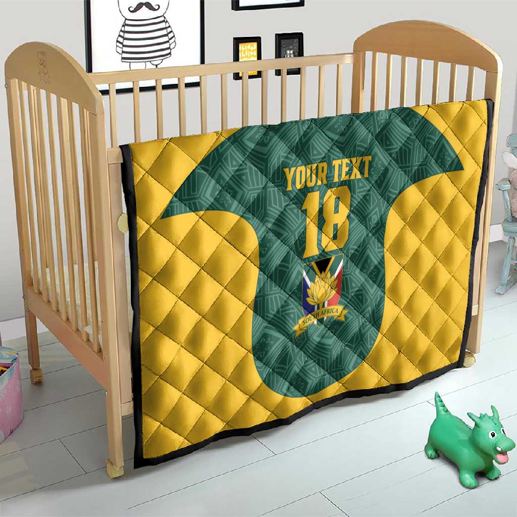 Custom South Africa Soccer Quilt Bafana Bafana Spirit African Pattern - African Pride