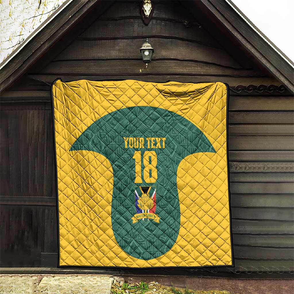 Custom South Africa Soccer Quilt Bafana Bafana Spirit African Pattern - African Pride