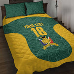 Custom South Africa Soccer Quilt Bed Set Bafana Bafana Spirit African Pattern - African Pride