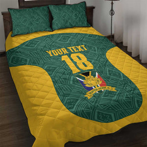 Custom South Africa Soccer Quilt Bed Set Bafana Bafana Spirit African Pattern - African Pride