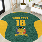 Custom South Africa Soccer Round Carpet Bafana Bafana Spirit African Pattern - African Pride