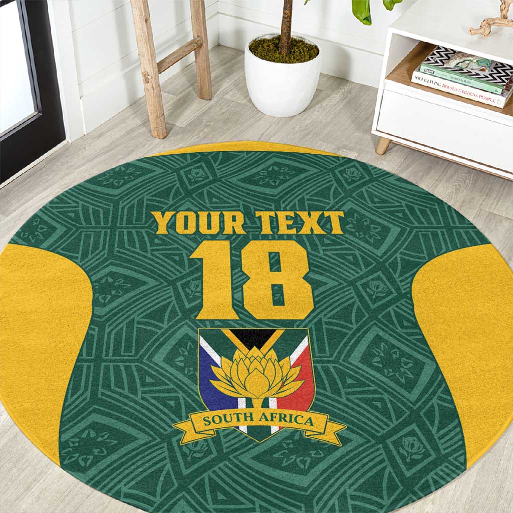 Custom South Africa Soccer Round Carpet Bafana Bafana Spirit African Pattern - African Pride