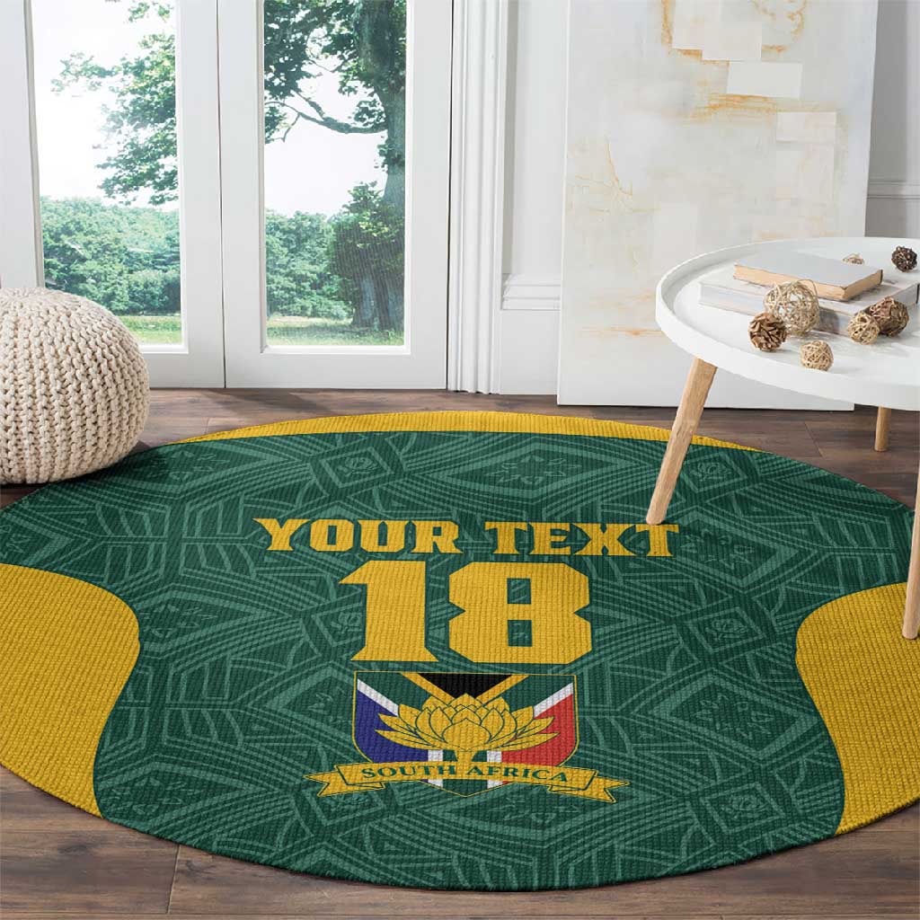 Custom South Africa Soccer Round Carpet Bafana Bafana Spirit African Pattern - African Pride