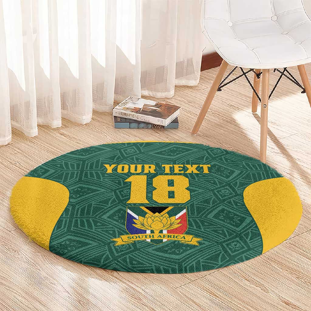 Custom South Africa Soccer Round Carpet Bafana Bafana Spirit African Pattern - African Pride