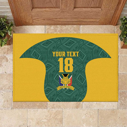 Custom South Africa Soccer Rubber Doormat Bafana Bafana Spirit African Pattern - African Pride