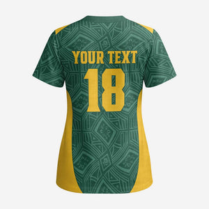Custom South Africa Soccer Scrub Top Bafana Bafana Spirit African Pattern - African Pride