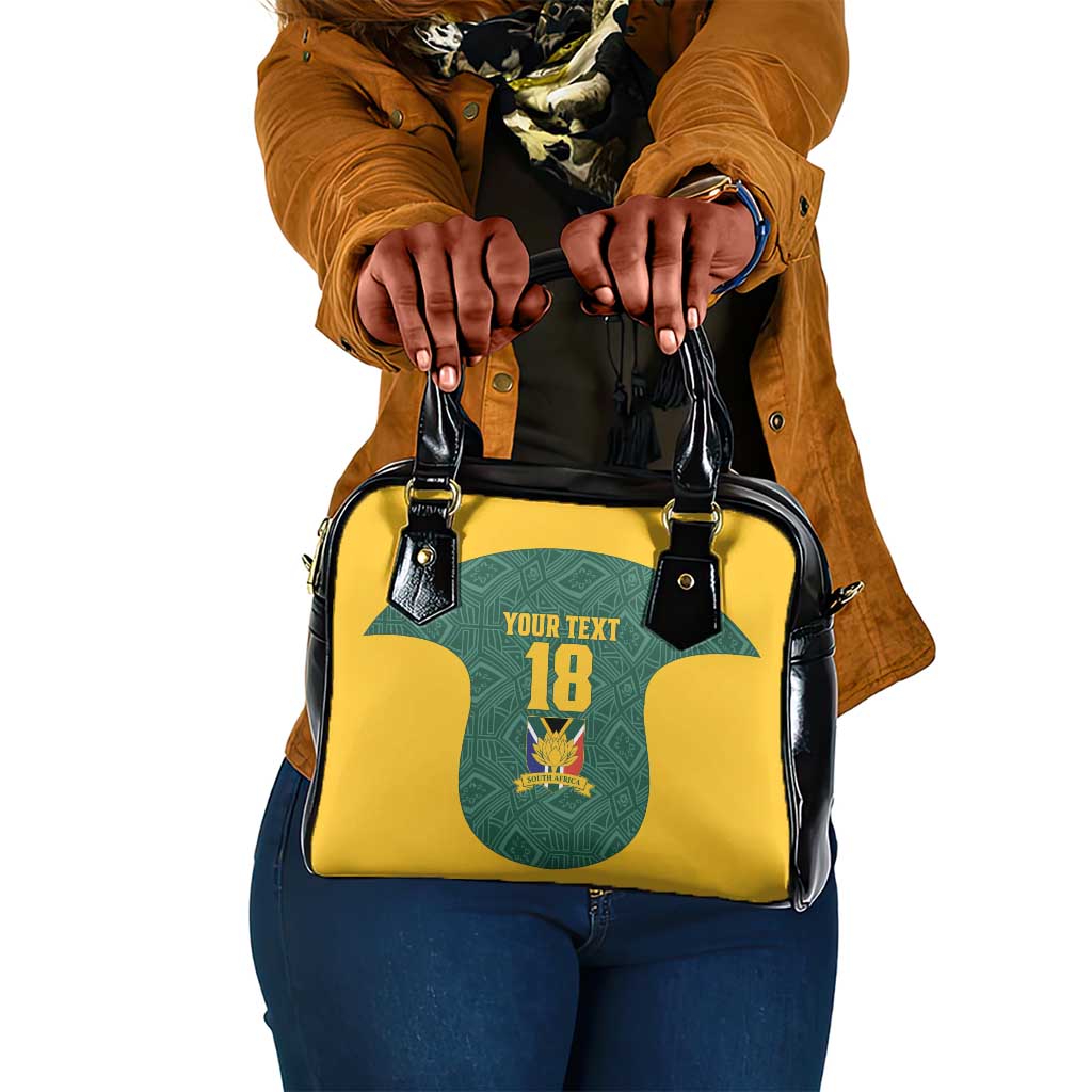 Custom South Africa Soccer Shoulder Handbag Bafana Bafana Spirit African Pattern - African Pride