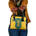 Custom South Africa Soccer Shoulder Handbag Bafana Bafana Spirit African Pattern - African Pride