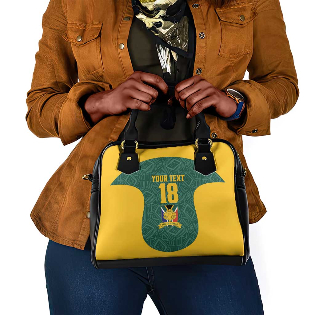Custom South Africa Soccer Shoulder Handbag Bafana Bafana Spirit African Pattern - African Pride