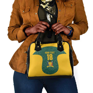 Custom South Africa Soccer Shoulder Handbag Bafana Bafana Spirit African Pattern - African Pride