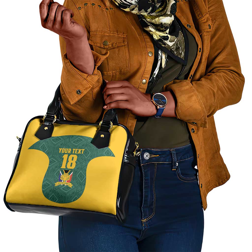 Custom South Africa Soccer Shoulder Handbag Bafana Bafana Spirit African Pattern - African Pride