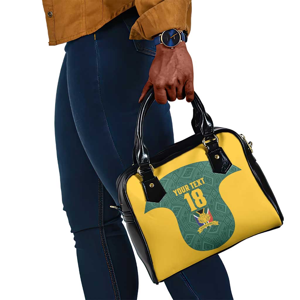 Custom South Africa Soccer Shoulder Handbag Bafana Bafana Spirit African Pattern - African Pride