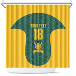 Custom South Africa Soccer Shower Curtain Bafana Bafana Spirit African Pattern - African Pride