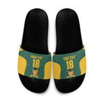 Custom South Africa Soccer Slide Sandals Bafana Bafana Spirit African Pattern - African Pride