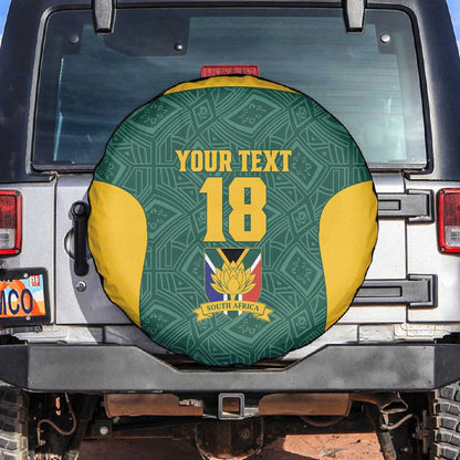 Custom South Africa Soccer Spare Tire Cover Bafana Bafana Spirit African Pattern - African Pride
