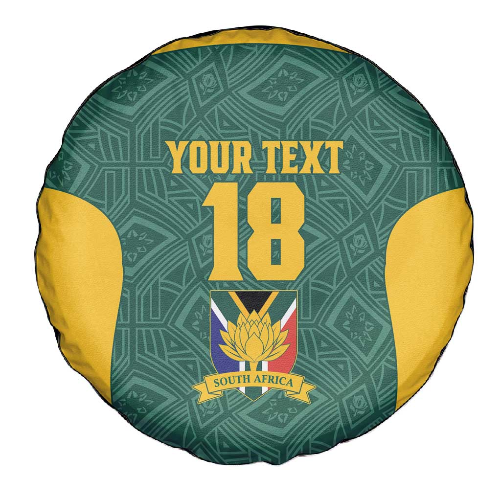 Custom South Africa Soccer Spare Tire Cover Bafana Bafana Spirit African Pattern - African Pride