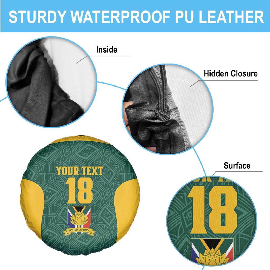 Custom South Africa Soccer Spare Tire Cover Bafana Bafana Spirit African Pattern - African Pride