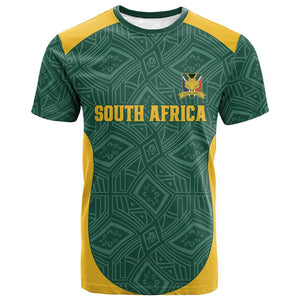 Custom South Africa Soccer T shirt Bafana Bafana Spirit African Pattern - African Pride