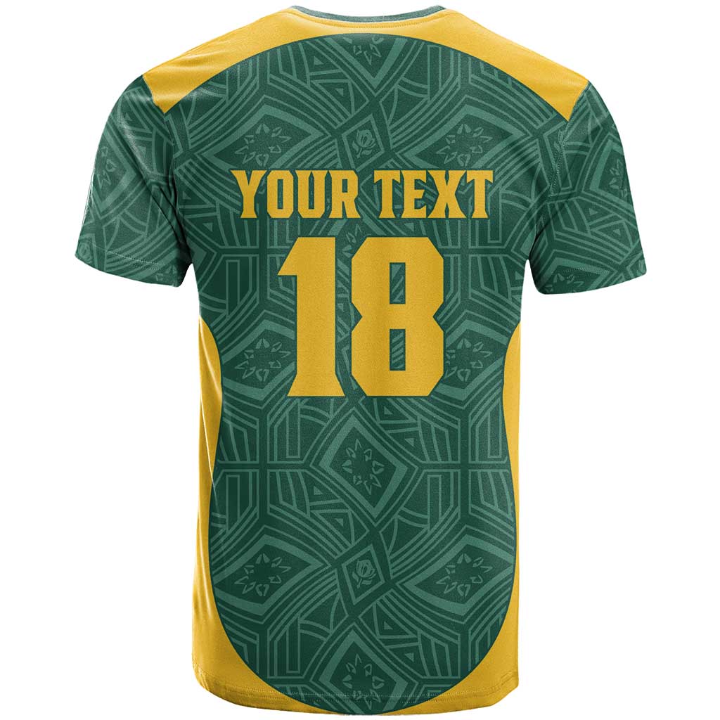 Custom South Africa Soccer T shirt Bafana Bafana Spirit African Pattern - African Pride