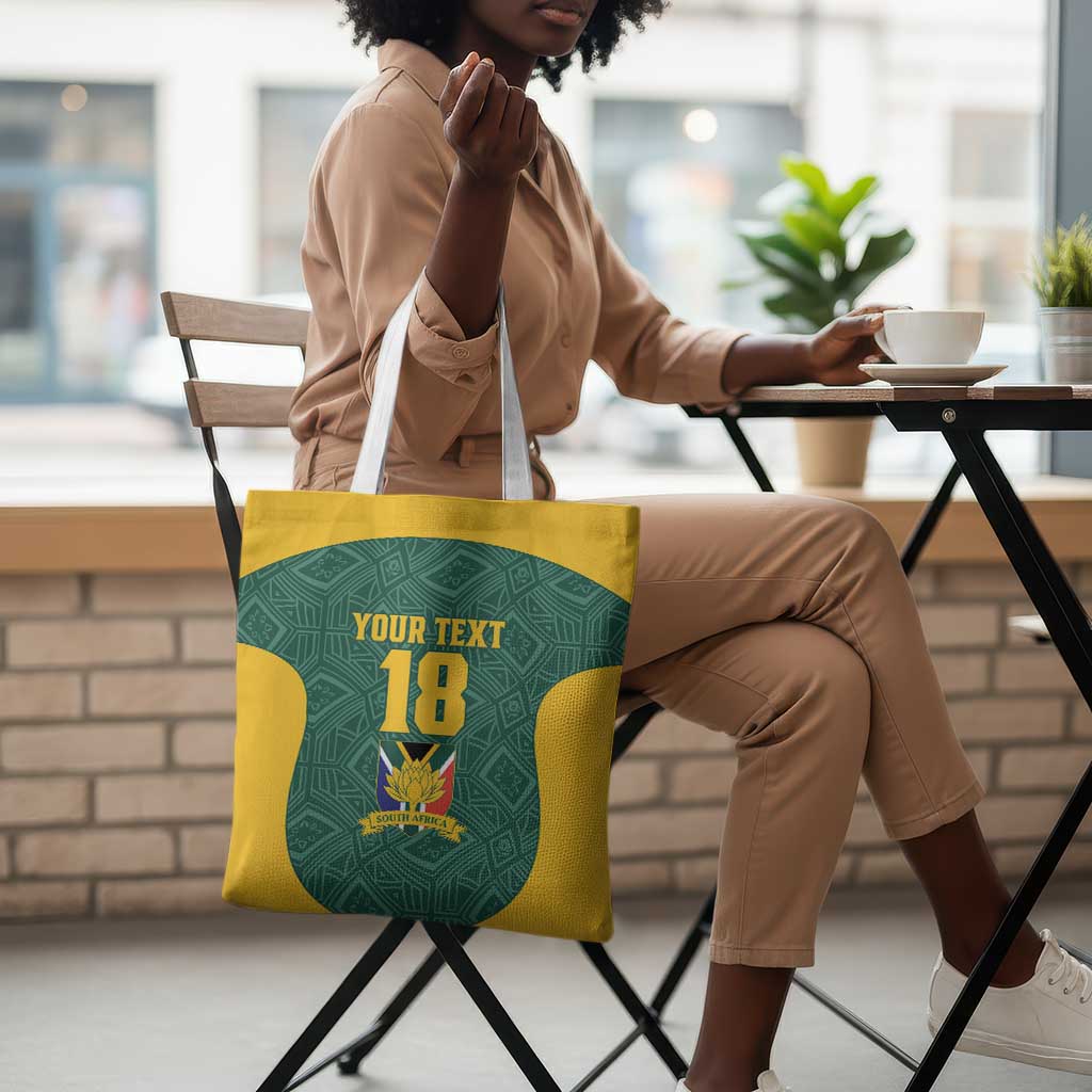 Custom South Africa Soccer Tote Bag Bafana Bafana Spirit African Pattern - African Pride
