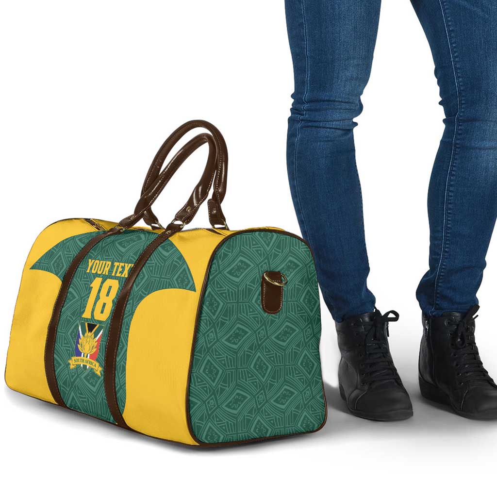 Custom South Africa Soccer Travel Bag Bafana Bafana Spirit African Pattern - African Pride