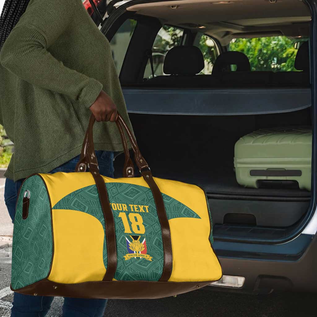 Custom South Africa Soccer Travel Bag Bafana Bafana Spirit African Pattern - African Pride