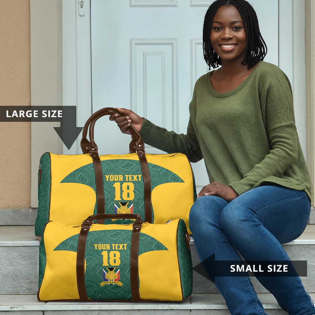 Custom South Africa Soccer Travel Bag Bafana Bafana Spirit African Pattern - African Pride