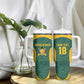 Custom South Africa Soccer Tumbler With Handle Bafana Bafana Spirit African Pattern - African Pride