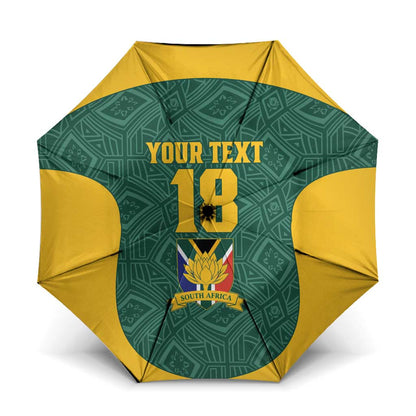 Custom South Africa Soccer Umbrella Bafana Bafana Spirit African Pattern - African Pride
